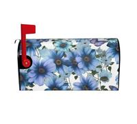 Coperture per cassette postali Blooming Blue Daisy magnetiche avvolgenti per cassette postali, decorazioni per la casa da giardino, 21x18 pollici