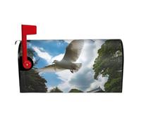 Coperture per cassette postali con colombe bianche che volano sopra il parco, avvolgimenti magnetici, copertura per cassetta postale, decorazione per la casa, giardino, 21x18 pollici
