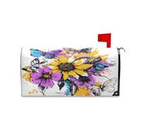 Coperture per cassette postali con fiori girasole viola farfalle per autunno unico Natale copertura per cassetta delle lettere 45,7 x 52,6 cm Caja de correos