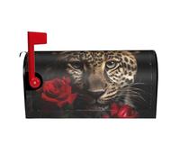 Coperture per cassette postali con motivo leopardato rosa, avvolgimenti magnetici, copertura per cassetta postale, decorazione per la casa, giardino, 21x18 pollici