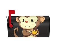 Coperture per cassette postali con scimmia dei cartoni animati che tiene frutta, avvolgimenti magnetici, copertura per cassetta postale, decorazione per la casa, giardino, 25,5x21 pollici