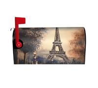 Coperture per cassette postali con torre Eiffel di Parigi romantica, avvolgimenti magnetici, copertura per cassetta postale, decorazione per la casa, giardino, 25,5x21 pollici