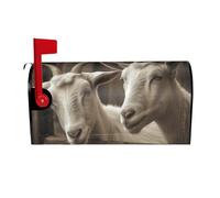 Coperture per cassette postali di capra bianca, avvolgimenti magnetici, copertura per cassetta postale, decorazione per la casa, giardino, 25,5x21 pollici