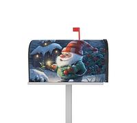 Coperture per cassette postali di Natale magnetiche di dimensioni standard 21 x 25,5 pollici Nano nella notte innevata Decorazione per cassette postali per giardino, cortile, casa, decorazione per es