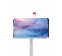 Coperture per cassette postali magnetiche con texture in marmo astratto, dimensioni standard 18,5 x 21,7 pollici, blu rosa sfumato oro crack art, decorazione per cassette postali, giardino, cortile,