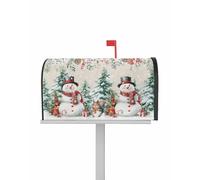 Coperture per cassette postali natalizie invernali magnetiche di dimensioni standard 18,5 x 21,7 pollici, pupazzo di neve, bacca, scoiattolo, albero, lino, decorazione per cassetta postale, per gia