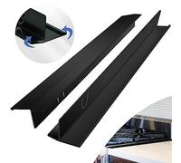 Coperture per fessure per stufe in acciaio inox, confezione da 2, 35-70 cm, regolabili, resistenti al calore, non taglienti, facili da pulire, adatte per superfici uniformi (nero)