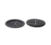 Coperture per fori per cavi da scrivania, 4 pezzi, organizer in PVC per nascondere i fili e migliorare l'estetica dello spazio di lavoro (nero, 80 mm)