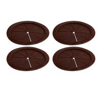 Coperture per fori per cavi da scrivania, 4 pezzi, organizer in PVC per nascondere i fili e migliorare l'estetica dello spazio di lavoro (caffè, 80 mm)