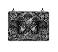 Coperture per fornelli elettrici con pipistrelli gotici e fiori, copertura superiore in vetro nero con design floreale, copertura superiore in gomma lavabile per decorazione della cucina, 71 x 50 cm