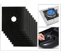 Coperture per fornello a gas, colore nero, spessore 0,2 mm, riutilizzabili, antiaderenti, facili da pulire, per cucina/cucina. Dimensioni: 26,9 x 26,7 cm, approvato dalla FDA e privo di BPA