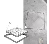 Coperture per fosse settiche in acciaio inox, coperture rettangolari per accesso a pozzetto (69,9 x 69,8 cm) per iarde e vialetti, design invisibile