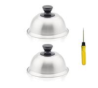 Coperture per Hamburger, 2 Pezzi 16 x 10 cm Bistecche per Hamburger Coperchio per Bistecca per Formaggio Campana per cheseburgo griglia Fusione in Acciaio Inox