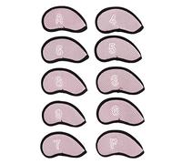 Coperture per il golf del club di golf Cover per palo di ferro protettivo 10 pezzi Mesh tessuto traspirante (Roseo)