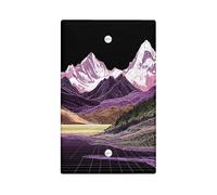 Coperture per interruttori della luce del paesaggio di montagna, picchi viola e pesca per la decorazione domestica, accenti da parete eleganti, piatti termoplastici di dimensioni standard piastra di