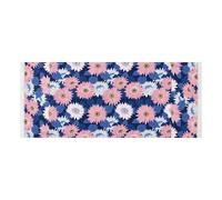 Coperture per lavatrice e asciugatrice con bordo in pizzo con borsa laterale lavabili per lavatrice e asciugatrice per il top stile giapponese girasole rosa indaco per lavanderia cucina 130 x 55,9 cm