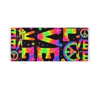 Coperture per lavatrice e asciugatrice con borsa laterale robuste coperture per lavatrice e asciugatrice per il top segno della pace amore anni '70 tie dye hippie per lavanderia cucina 130 x 55,9 cm