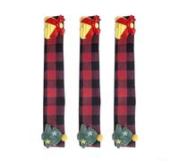 Coperture per maniglie del frigorifero in tessuto non tessuto con disegni festivi 3D di Babbo Natale, pupazzi di neve e alci, forniscono protezione per le maniglie e decorazione per le vacanze per