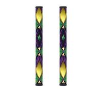 Coperture per maniglie del frigorifero, motivo mardi gras Fleur De Lis, 2 pezzi, a zigzag, colorate, per frigorifero, forno a microonde, forno, lavastoviglie, decorazione