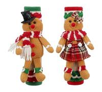 Coperture per maniglie per frigo di Natale, 2 x coperchi per manici di pan di zenzero, per utensili da cucina, per lavastoviglie e frigorifero