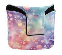 Coperture per mazze da golf con chiusura magnetica Copritesta per mazze da golf e quadrati in pelle PU impermeabile cuore bolla colore sogno