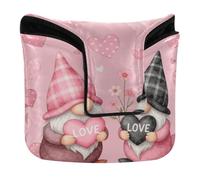 Coperture per mazze da golf con chiusura magnetica, per uomini e donne, impermeabile, in pelle PU, blush, bufalo, scozzese, San Valentino, gnomo carino amore cuore