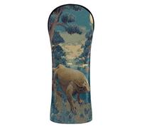 Coperture per mazze da golf lucertola Ukiyoe Style Blue Night Premium Accessori in pelle con etichetta numerica per Driver Golf cart Cover