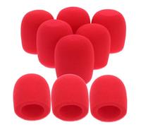 Coperture per Microfono per Mano in Schiuma 8 Pezzi Rosso | Protezione Contro Vento e Spruzzi, Riutilizzabili, Comode, per Discorsi e Trasmissioni Microfoni Portatili