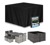 Coperture per Mobili da Giardino, 420D Oxford Copertura Tavolo Esterno Telo Copri Tavoli da Terrazza Quadrato Impermeabile Anti-UV Antivento Copertura da Tavolo da Giardino 140x140x90cm