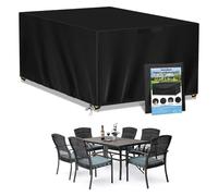 Coperture per Mobili da Giardino, 420D Oxford Copertura Tavolo Esterno Telo Copri Tavoli da Terrazza Quadrato Impermeabile Anti-UV Antivento Copertura da Tavolo da Giardino(160x130x90cm)