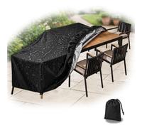 Coperture per mobili da giardino 420Lx190Wx150H cm, Copertura impermeabile per mobili da esterno, protezione da pioggia, polvere e raggi UV, nera rettangolare per patio, terrazza, balcone e divani