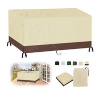 Coperture per Mobili da Giardino, Copertura Tavolo Esterno Impermeabile Resistenza ai Raggi UV Antivento 420D Oxford Copertura Protettive-BeigeBrown||170x95x75cm/67x37x30in