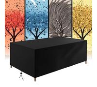 Coperture per mobili da giardino invernali, impermeabili, 270 x 120 x 90 cm, in tessuto Oxford 420d, antipolvere, anti-UV, resistenti al freddo e alla pioggia, per esterni e interni, colore: nero