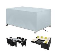 Coperture per Mobili da Giardino, Tessuto Oxford 420D Telo Mobili Giardin, Impermeabile, Antivento, Anti-UV, Copertura per Tavolo Esterno, Coperture per Tavoli Rettangolare (90x80x60cm) - Grigio