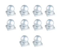Coperture per pali di recinzione, 10 tappi for pali di recinzione a sfera in acciaio zincato, argento, 60x60-150x150 mm(80x80mm)