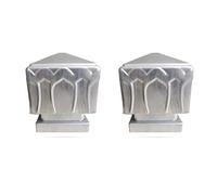 coperture per pali di recinzione, 2 pezzi di tappi for pali recinzione, for in alluminio, quadrati for illuminazione, pontili, recinzioni in ferro, for in metallo, 100(100)