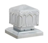coperture per Pali di Recinzione, Pali for Recinzione in Metallo, 3 Pezzi, Tappo for palo di, Protezione Superiore zincata for in Ferro battuto con Motivo a Loto, Ricambio(150x150mm)