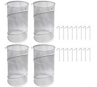 Coperture per piante popup in rete per giardini all'aperto, proteggono le piante dagli animali consentendo il flusso d'acqua e d'aria, con supporto per telaio in acciaio (4 pezzi) bianco)