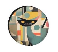 Coperture per pneumatici con gatto arte moderna Mid-Century, copertura impermeabile anti UV per ruote da 28 pollici per asse singolo per camper, camion, SUV, rimorchio, universale, per tutte le