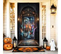 Coperture per porta con arco gotico e tunnel di carnevale, 91,4 x 182,9 cm | Architettura gotica, striscione per porta d'ingresso, scena mistica di carnevale, arte fantasy scura