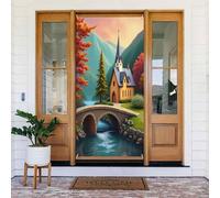 Coperture per porte colorate con stampa a cartone animato, decorazione per interni ed esterni, primavera, estate, autunno, inverno, Halloween, Natale, decorazioni per la casa