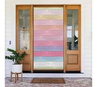 Coperture per porte colorate con venature del legno con stampa B, decorative, per interni/esterni, primavera, estate, autunno, inverno, Halloween, Natale, decorazioni per la casa