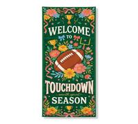 Coperture per porte con decorazione della stagione calcistica 91,4 x 182,9 | Motivo floreale di calcio, cartello per porta d'ingresso, tema giorno del gioco, decorazione per feste sportive