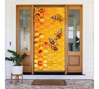 Coperture per porte di Natale per porta anteriore, api divertenti in alveare, a nido d'ape, autunno, inverno, sfondo sospeso per esterni, interni, portico, forniture di decorazione