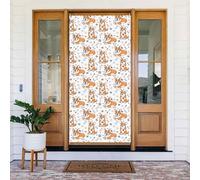 Coperture per porte di Natale per porta d'ingresso, divertente cartone animato, simpatico cane Corgi, amore autunnale, striscione da appendere per esterni, interni, portico, vigilia, decorazioni da
