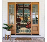 Coperture per porte di Natale per porta d'ingresso, divertente decorazione natalizia retrò per ragazza autunno inverno banner da appendere per esterni interni ed esterni veranda decorazioni da parete