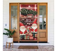Coperture per porte di Natale per porta d'ingresso, divertente Natale divertente Babbo Natale autunno inverno copertura per porta banner appeso sfondo per esterni interni vigilia portico decorazioni