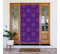 Coperture per porte di Natale per porta d'ingresso, divertente ragnatela viola fresco autunno inverno copertura per porta da appendere sfondo per esterni interni portico vigilia decorazioni da parete