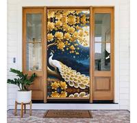 Coperture per porte di Natale per porta d'ingresso, divertenti decorazioni da parete con albero dorato al chiaro di luna, pavone, autunno inverno, striscione, da appendere, per esterni, interni