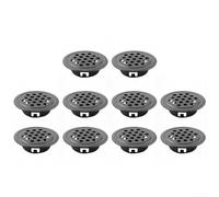 Coperture per prese d'aria in acciaio inox, confezione da 10 pezzi, efficace circolazione dell'aria e dissipazione del calore, per mobili e spazi di archiviazione (nero)
